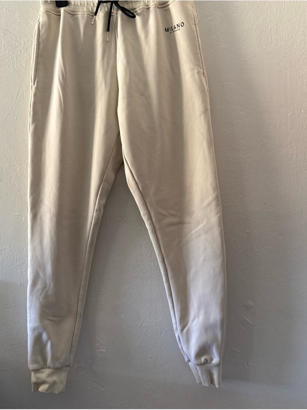 Milano Di Rouge Men’s Cream Jogger Sweatpants Size XS Streetwear Fleece l